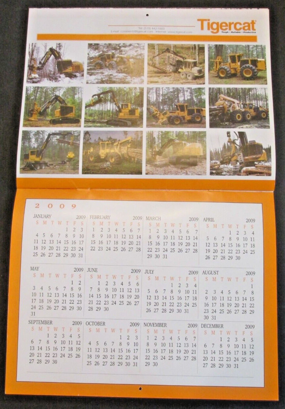 TIGERCAT 2008 Calendar 860c 630c 724e TH575 Dealer AD