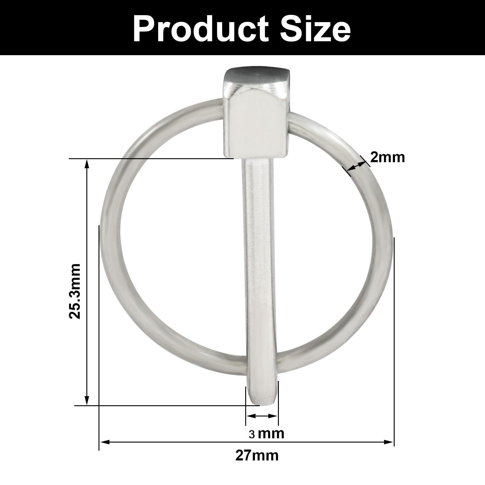 Aoserge 4 Pcs 304 Stainless Steel Linch Pin with Ring, 1/8″ x 1″ Heavy Duty L…