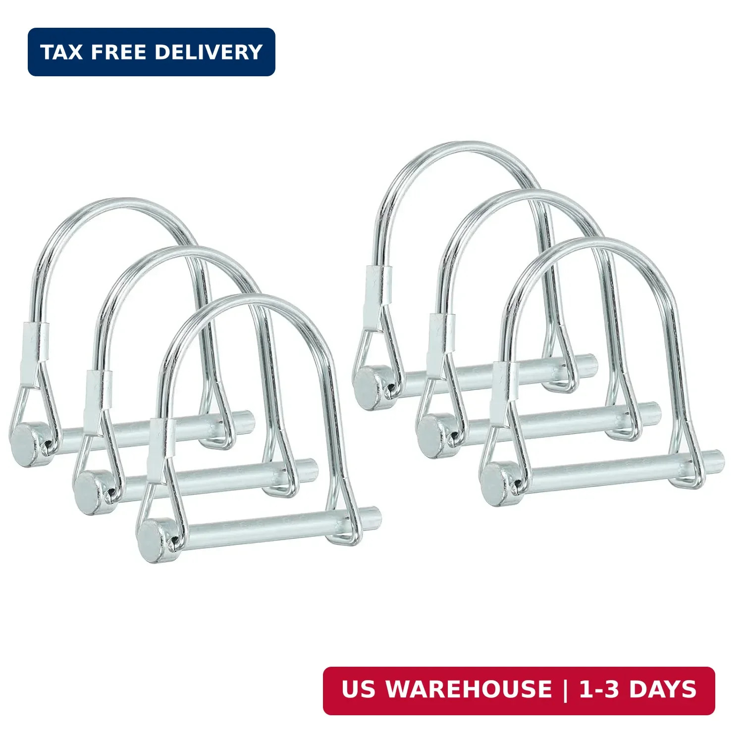 PATIKIL Trailer Coupler Pin 3/16×1-5/8×1.38″(D*L*IW), 6 Pcs Wire Lock Pin Safety