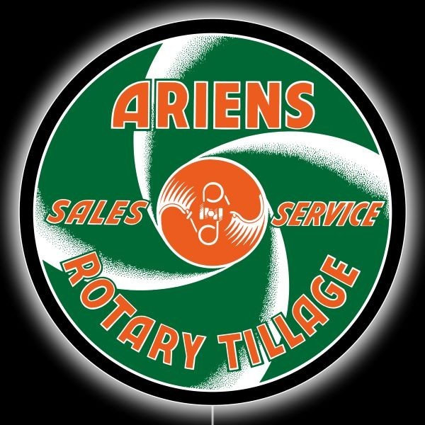 Ariens Rotary Tillage Sales & Svc. NEW LED Hanging Lighted Sign: 23″ Dia. Round