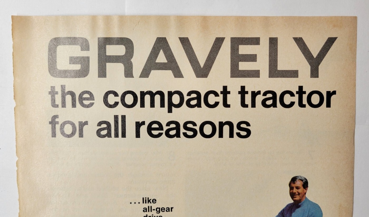 1969 Gravely Tractors Compact Tractor Magazine Ad