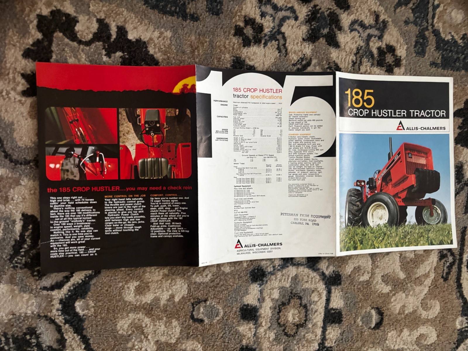 Allis Chalmers 185 Tractor For 1971 Brochure DCPA26