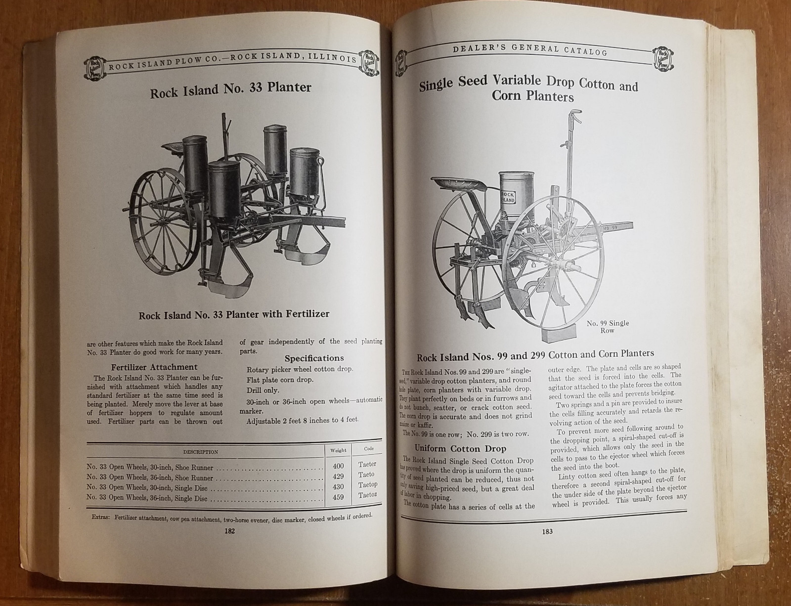 1920’s Rock Island Implements Catalog #42