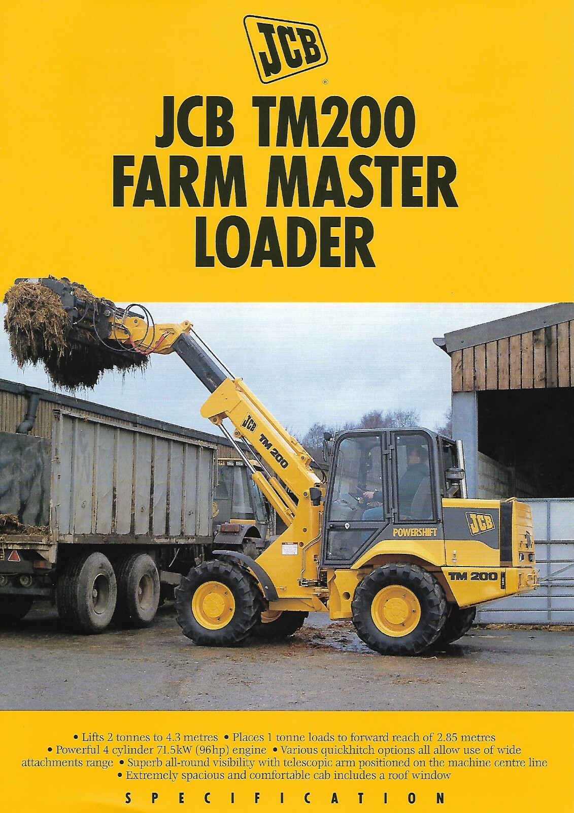 Farm Equipment Brochure JCB – TM200 – Farm Master Loader – 1997 (F7370)