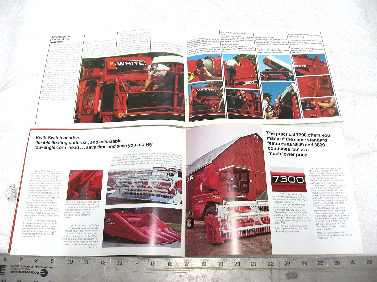 2 VINTAGE WHITE 7300 8600 8800 8700 8900 COMBINE COMBINES SALES BROCHURE