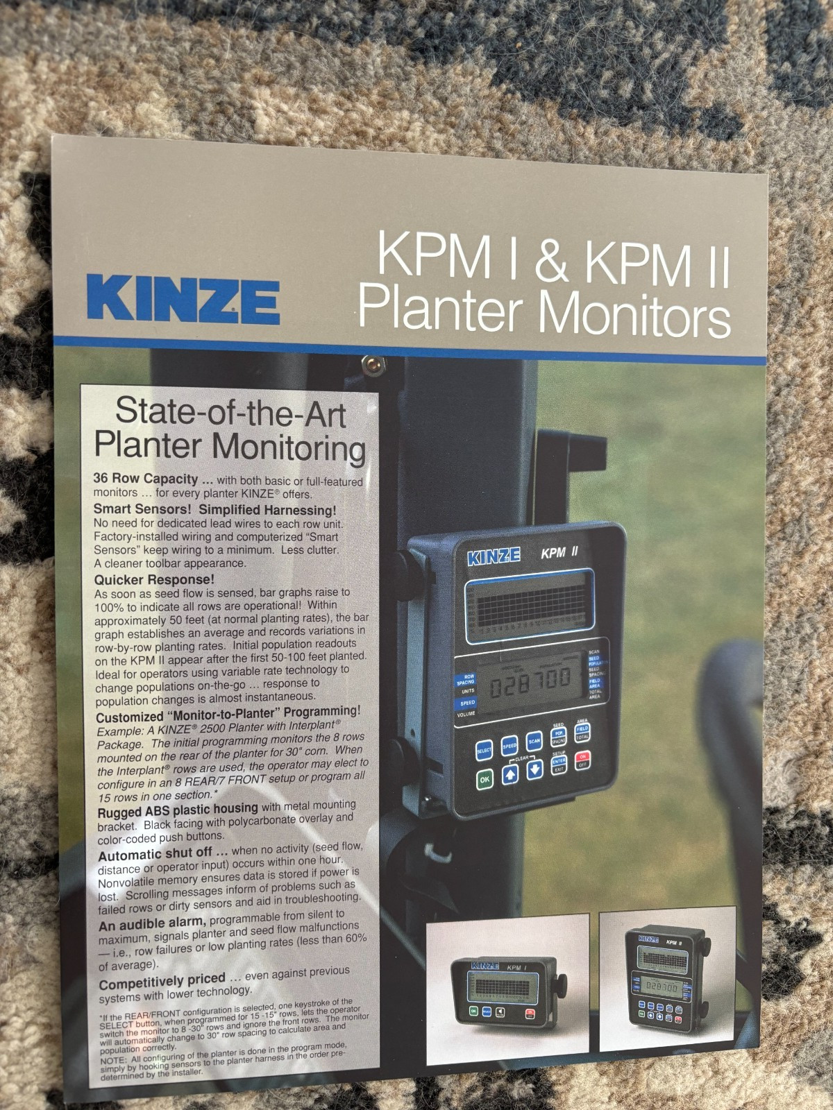 Kinze KPM I & KPM II Planter Monitors For 1997 Brochure AMIL26
