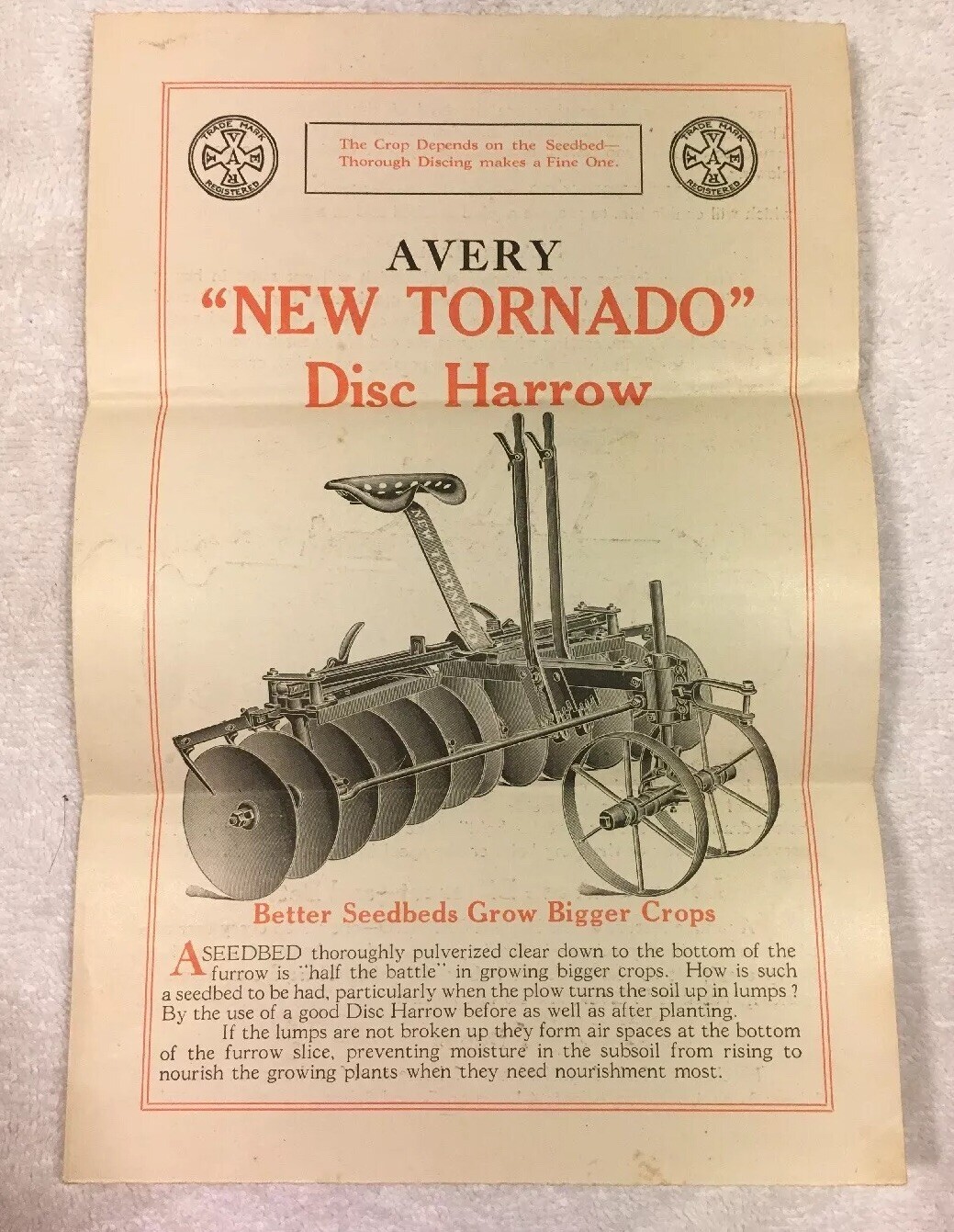 BF Avery Lexington Tractor Disk Harrow Dealer’s Brochure & Queen Irwin Martin KY