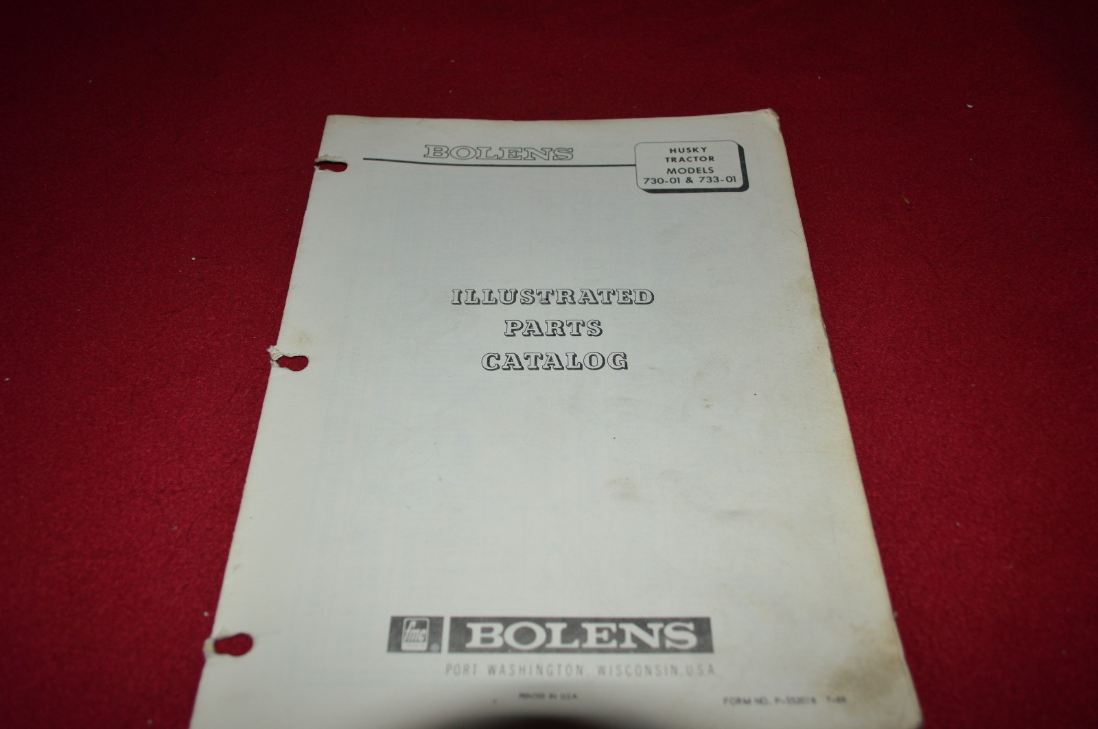 Bolens Husky 730-01 733-01 Tractor Dealer’s Parts Book Manual CHPA