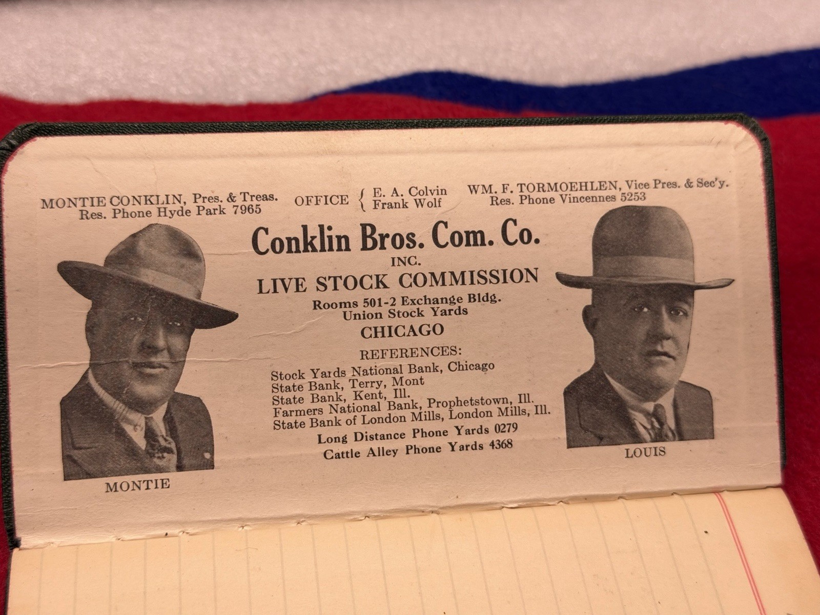 1934 Commission Company Miniature Pocket Note Pad Chicago Union Stickya