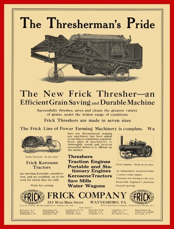1921 Frick – The Thresherman’s Pride New Metal Sign: 12 x 16″ & Free Shipping