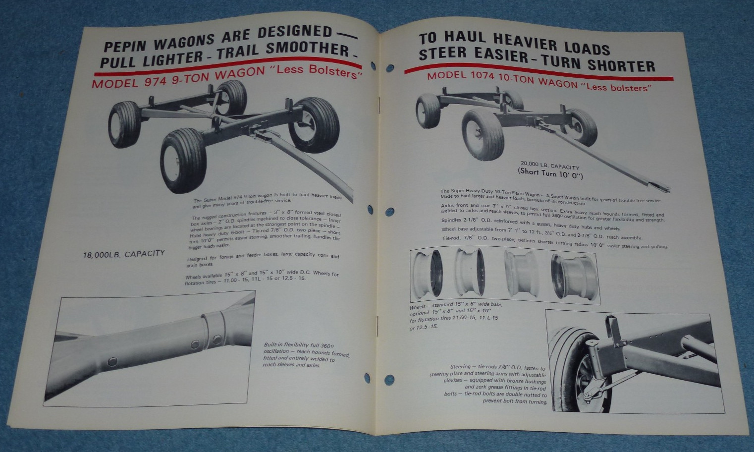 Vintage Pepin Farm Wagons Brochure Model Specs – Northern Wisconsin Mfg Co