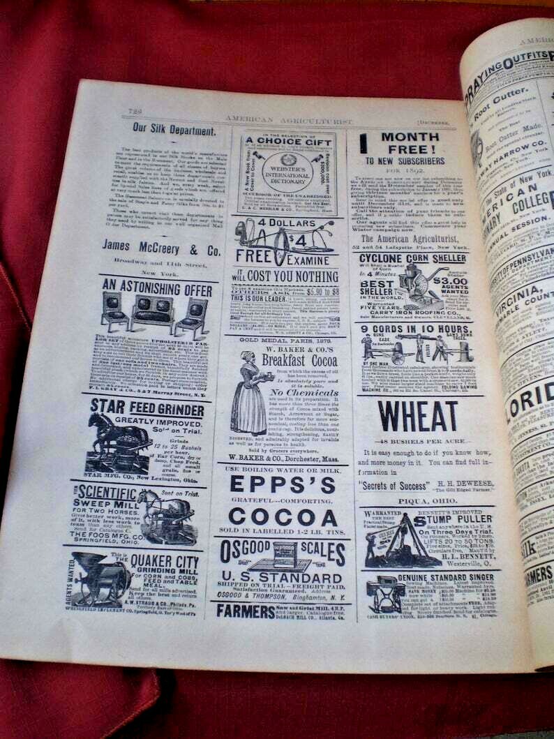 Antique American Agriculturist License Plate and Rare Magazine-1800’s