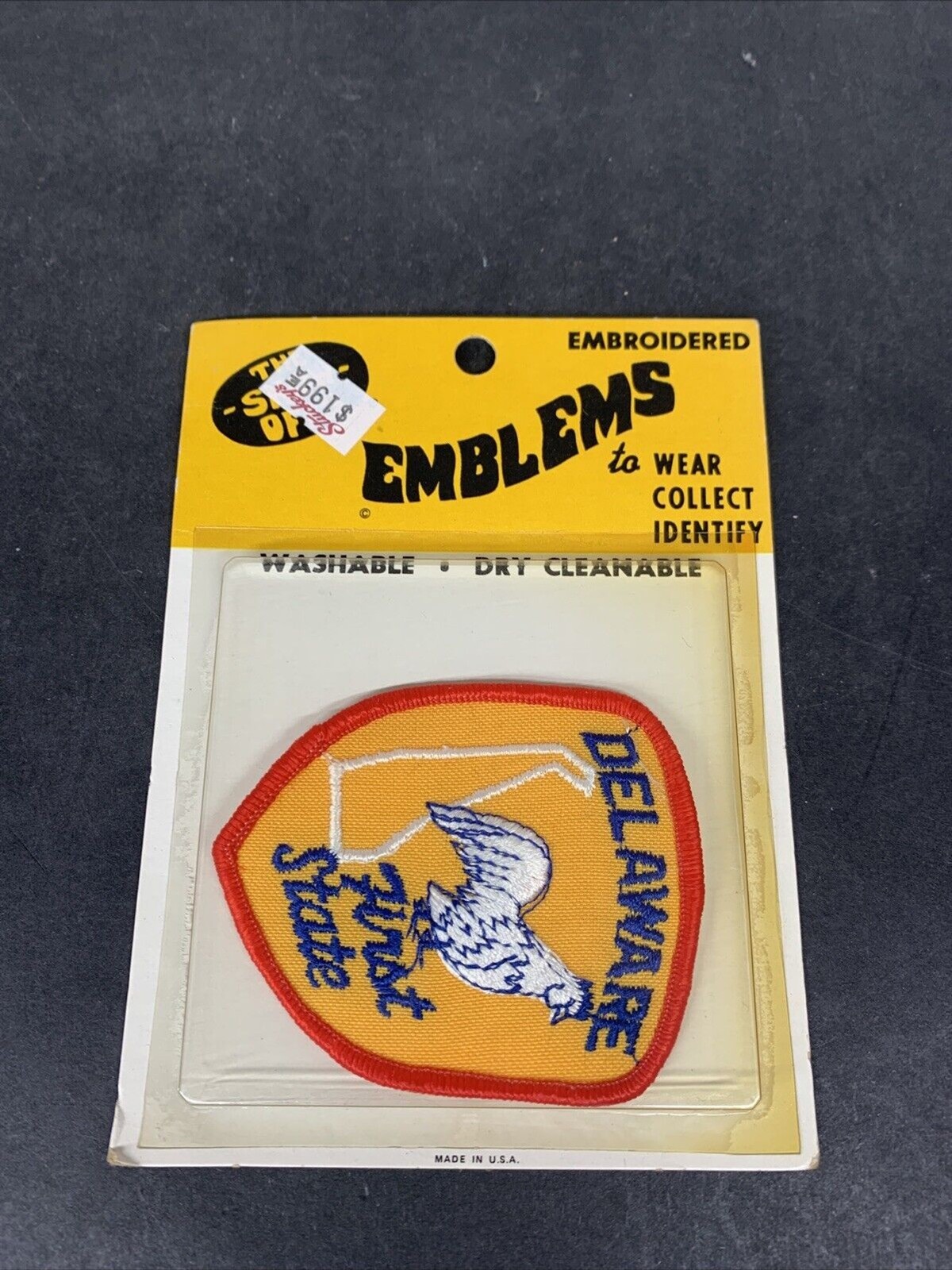 Vintage Embroidered Patch DELAWARE First State Poultry Chicken Rooster Farm