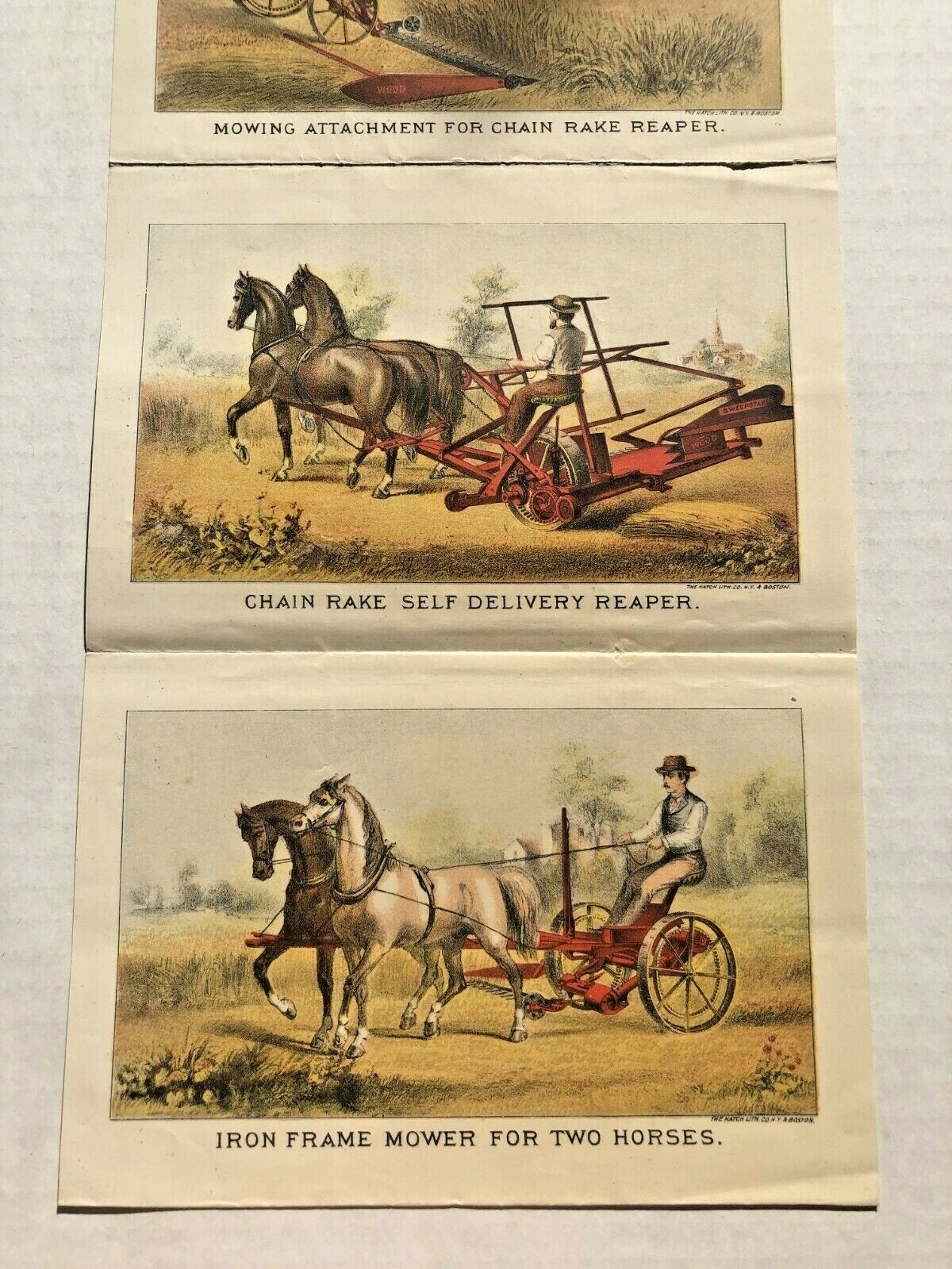1876 Walter A Wood Harvesting Machines Sales Brochure w/ Color Illustrations