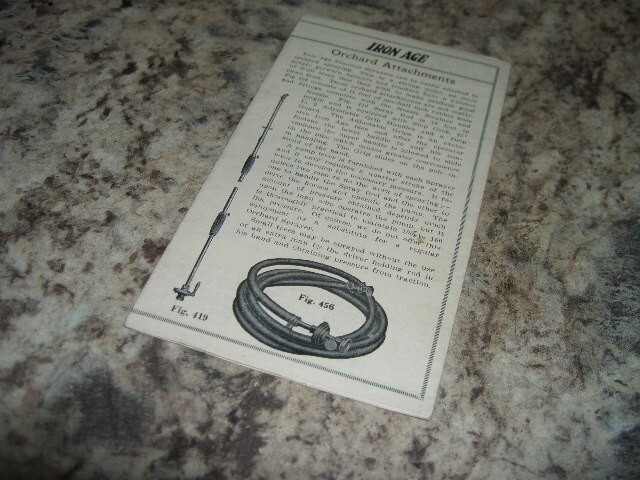 Vintage Iron age high pressure traction sprayers ad brochure Old antique