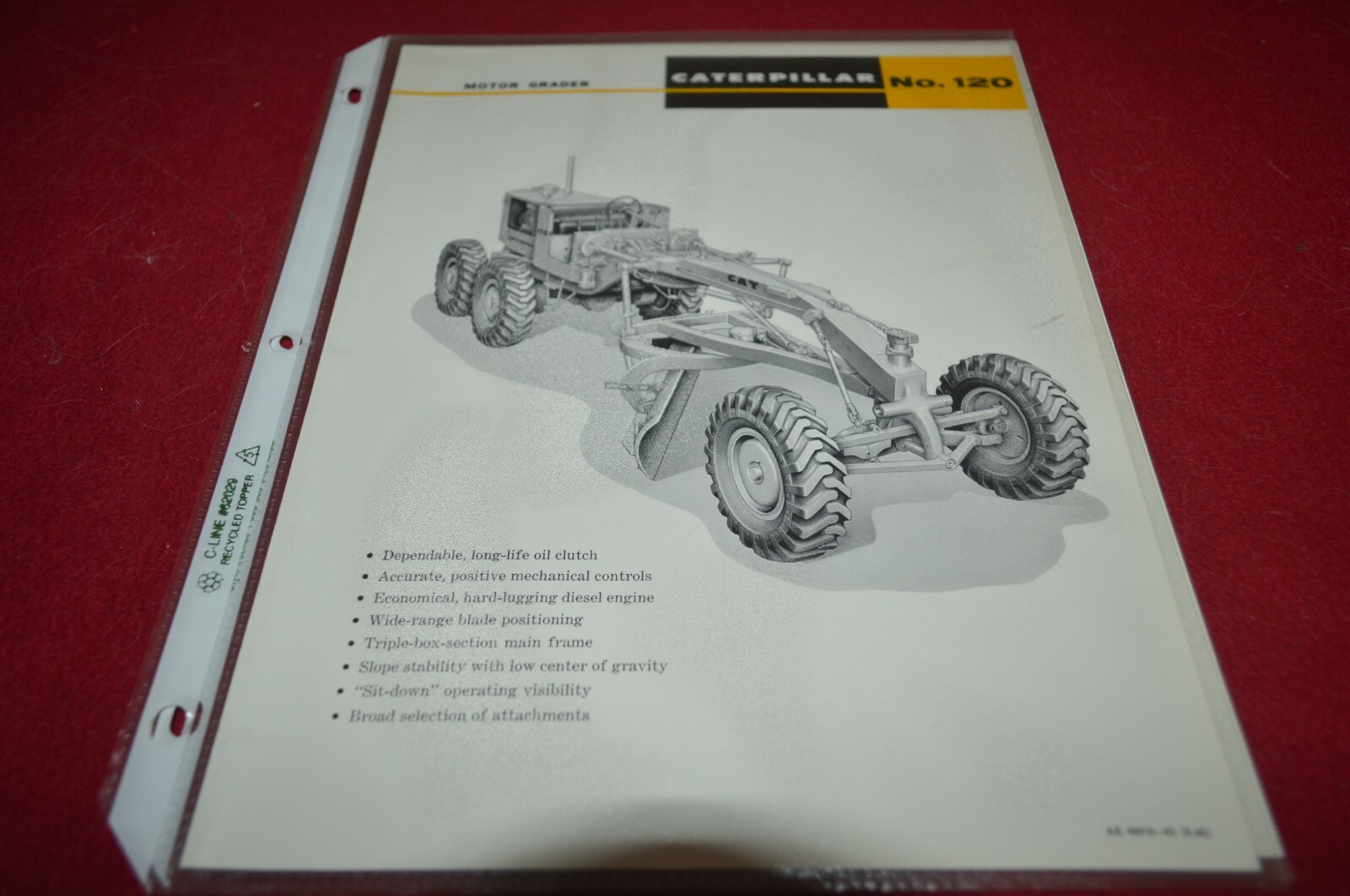 Caterpillar 120 Motor Grader For 1967 Dealer’s Brochure AMIL16 D