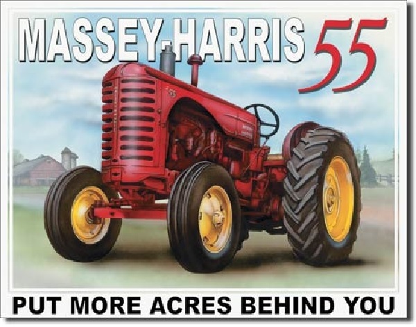 Massey Harris 55 TIN SIGN antique vintage tractor metal farm decor garage 1168