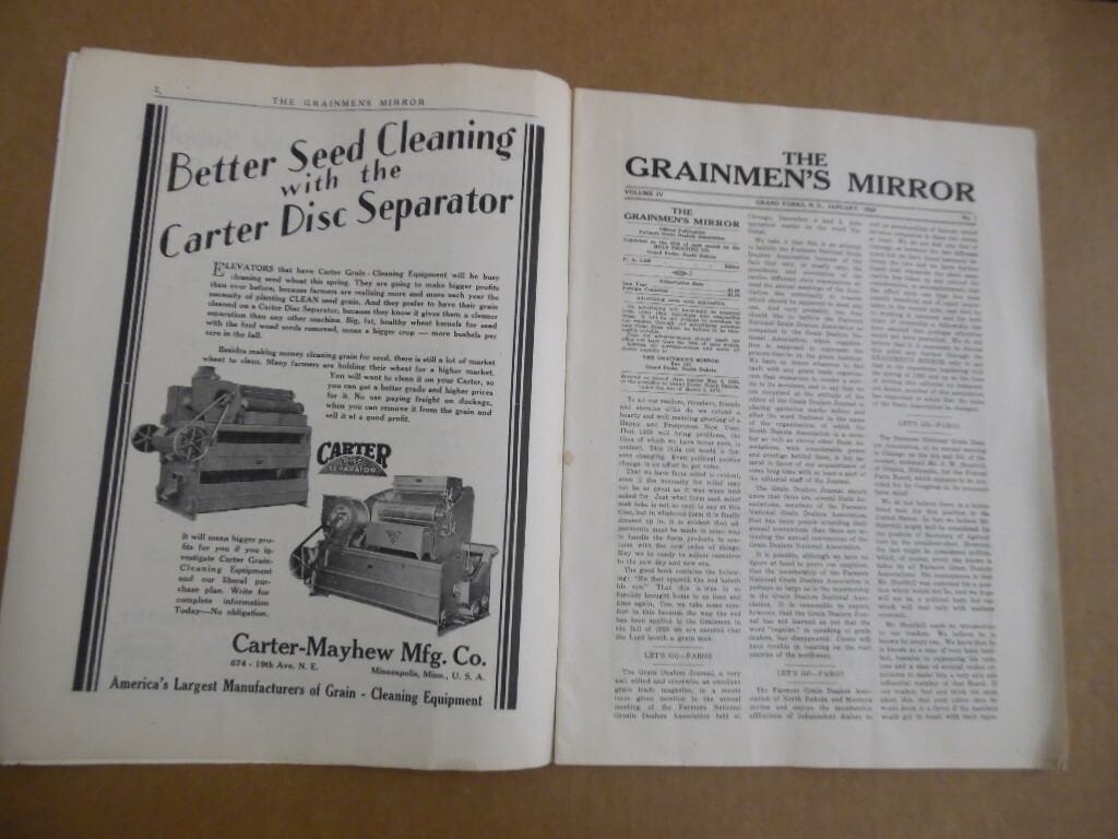 1929 Grainmen’s Mirror Official Organ of Grain Dealer Association North Dakota