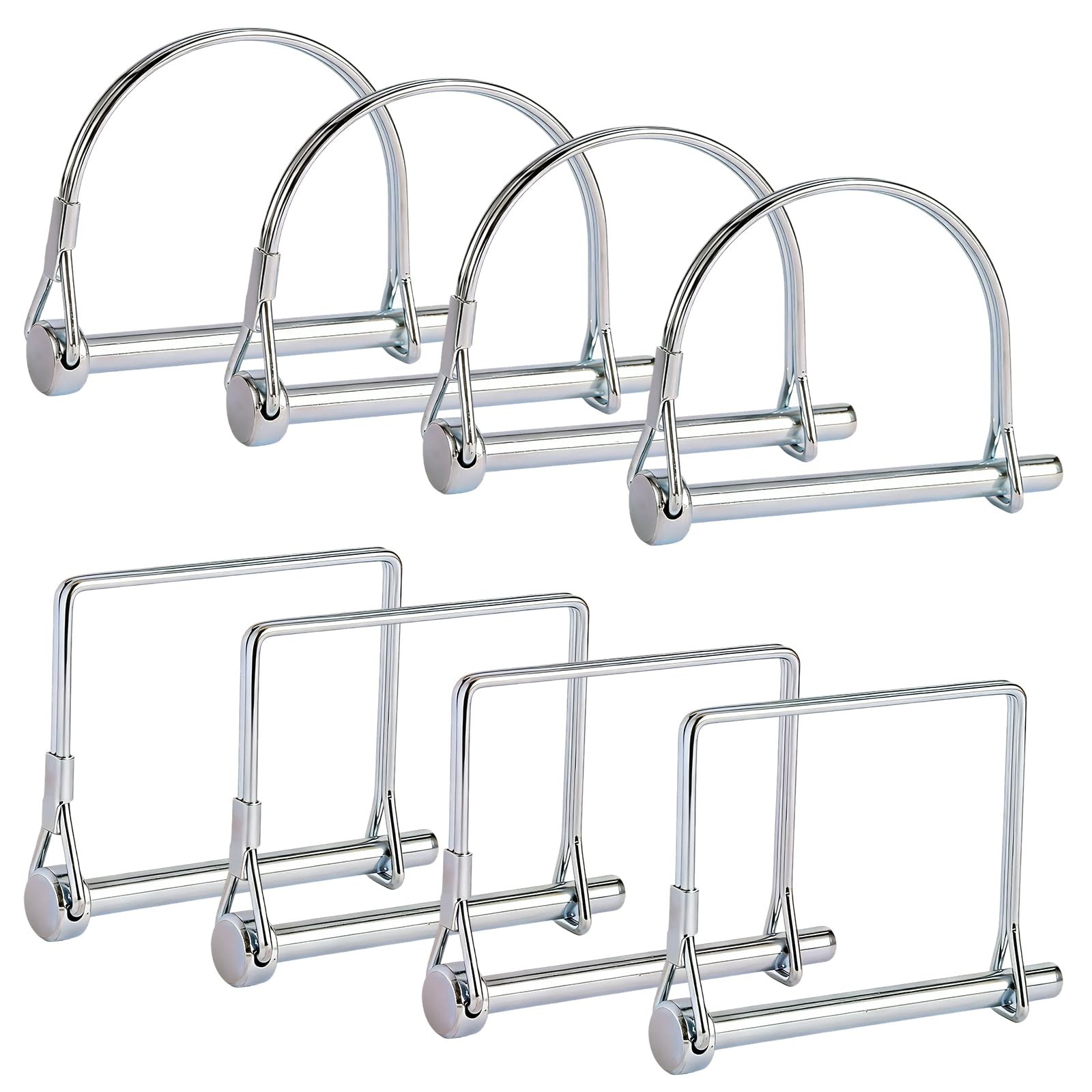 Aurdeayi 8PC Trailer Hitch 2-3/4″ x 1/4″ (L x W), Pin Silver