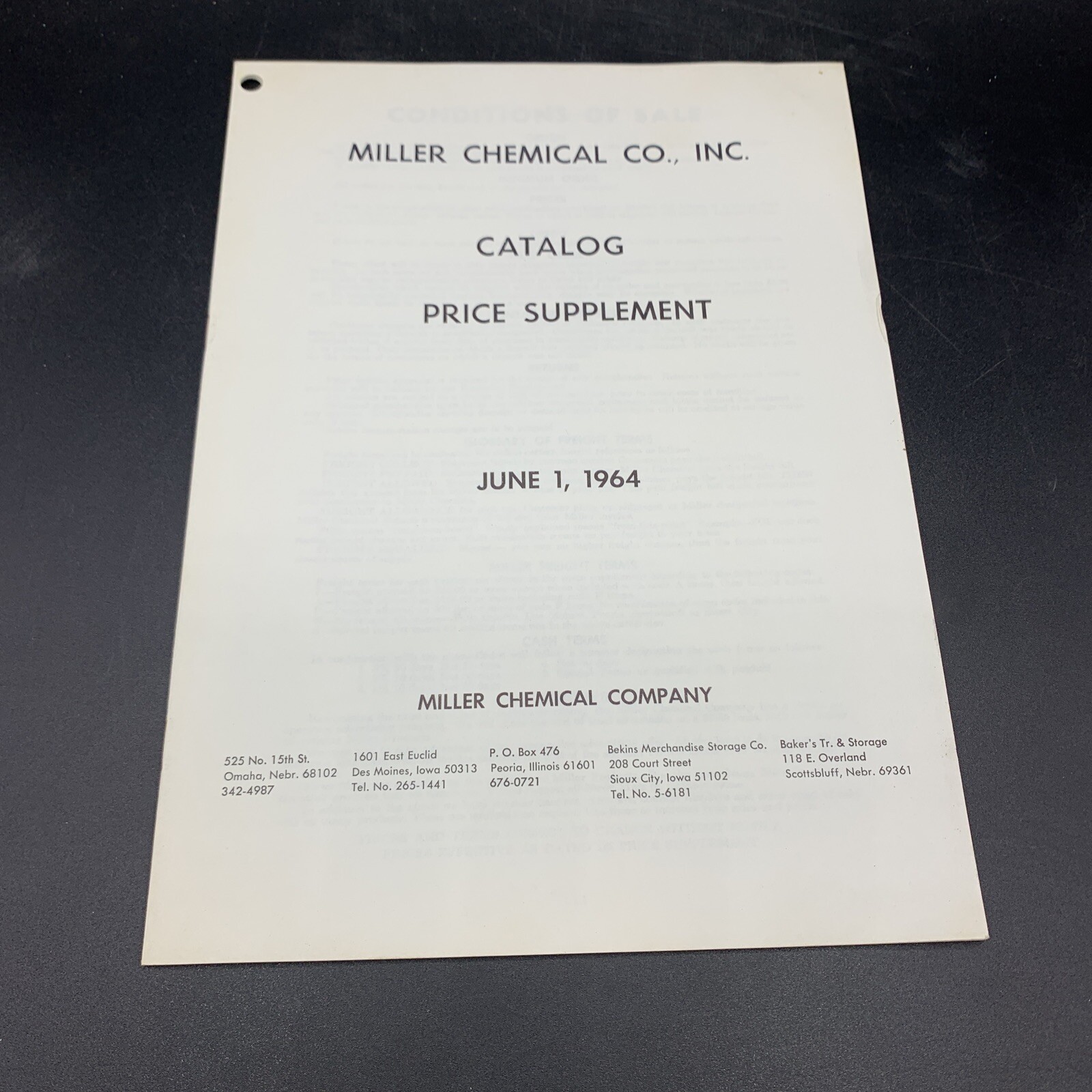 Lot 1960’s Miller Chemical Co Dealer Catalog & Price List-Home/Farm/Livestock
