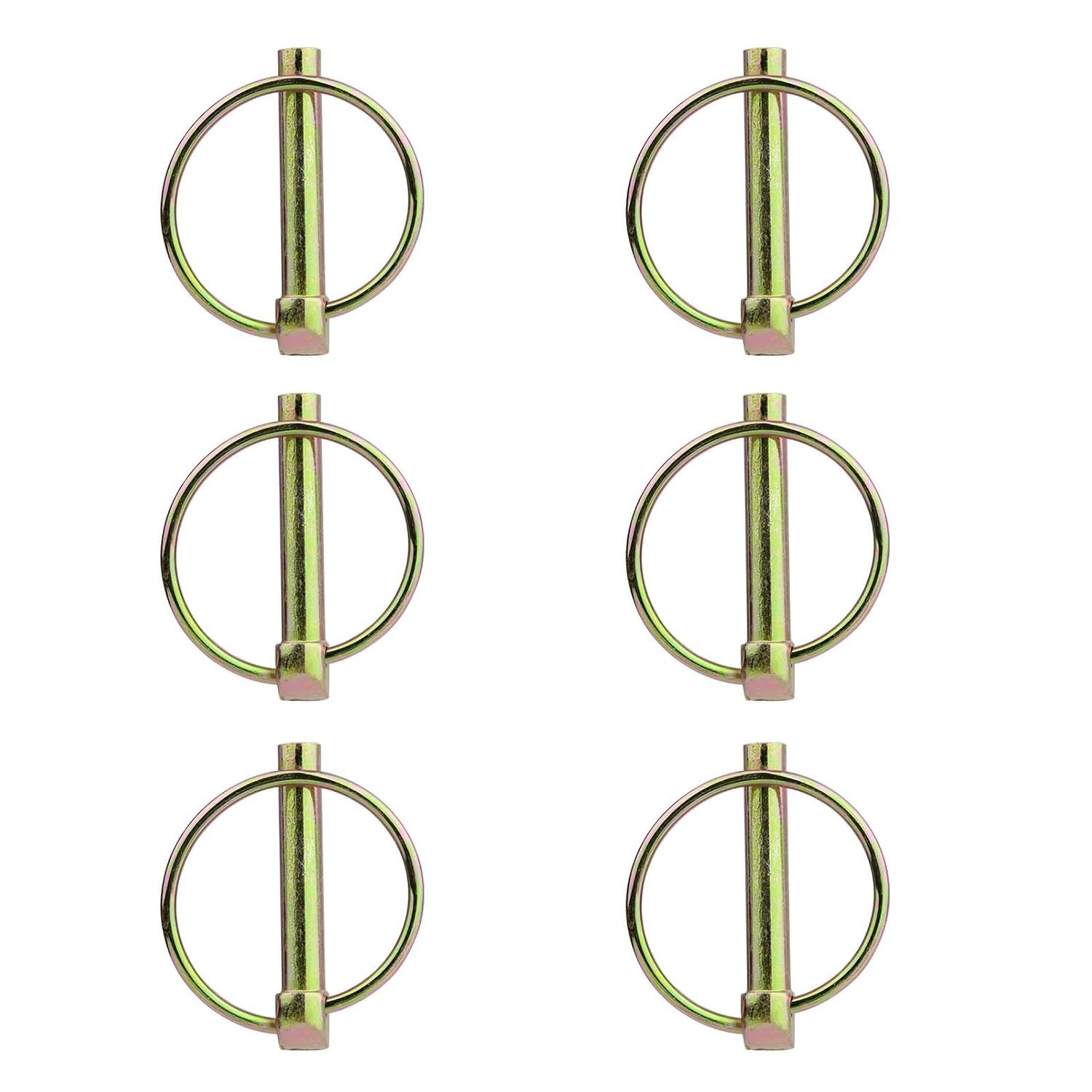 6PCS Heavy Duty Lynch Pins Set – Zinc-Plated 5/16” x 1-3/4” for Durable Towing