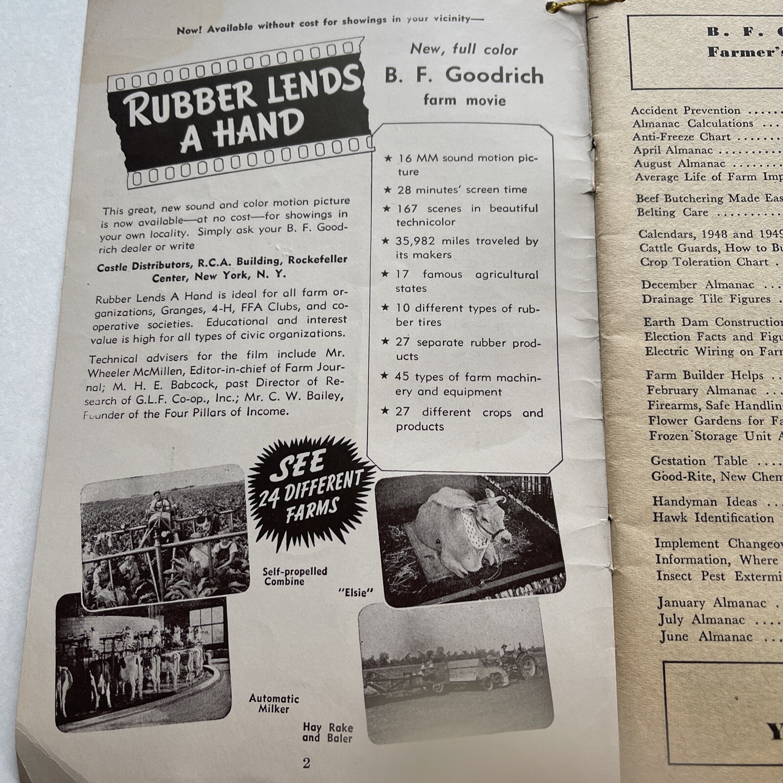 1948 B F GOODRICH FARMER’S HANDBOOK & ALMANAC