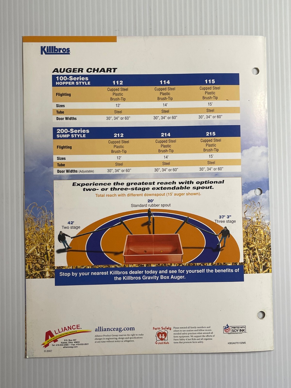 Killbros Gravity Box Auger Sales Brochure *2007* (Showroom Book)