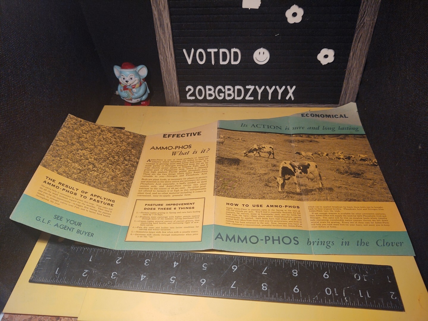 VTG Ammo-phos AMERICAN CYANAMID NYC Fertilizer Dairy Farming Print ADVERTISING