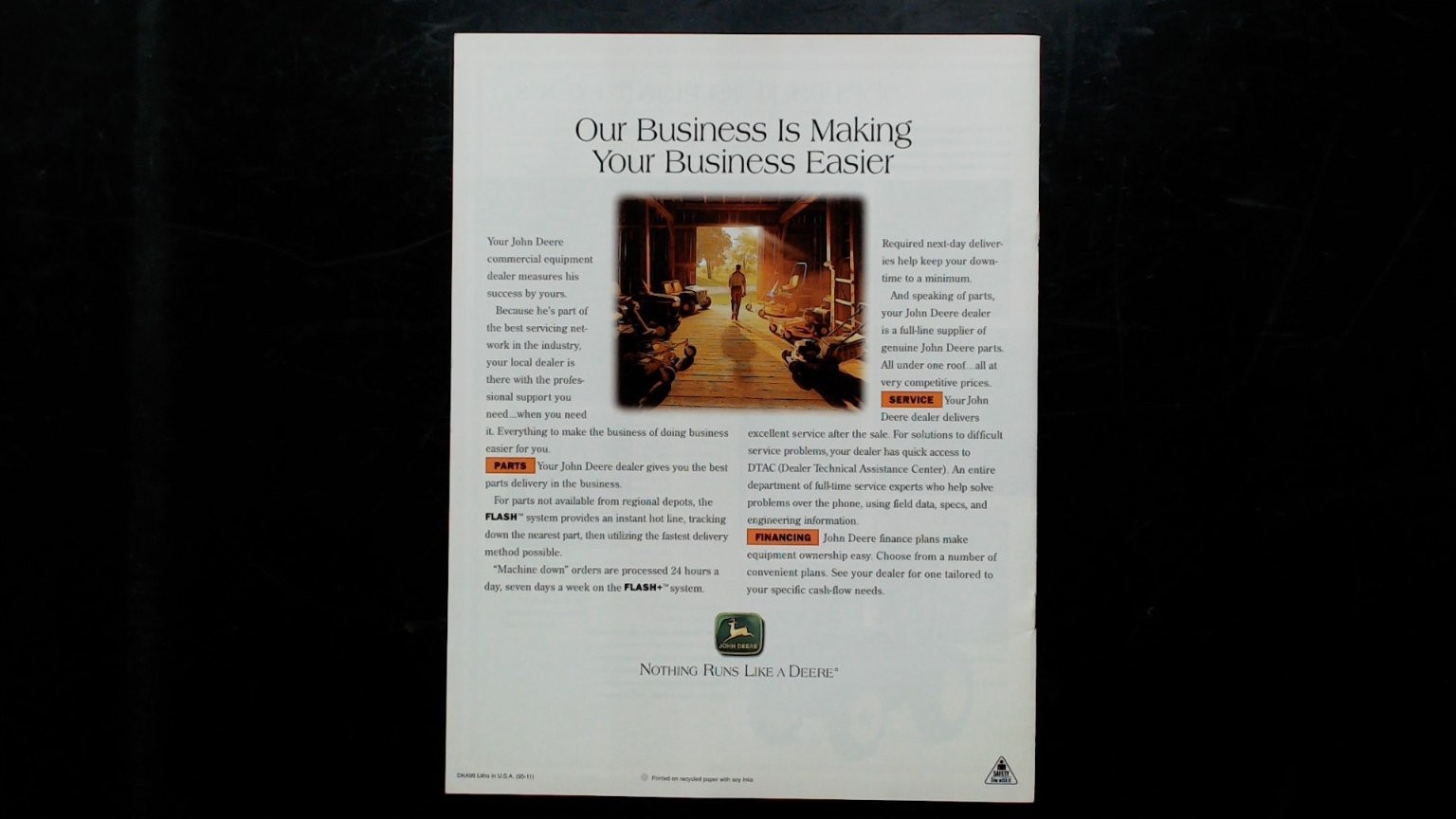 John Deere Utility Tractors Brochure 5000 Series Vintage 1995