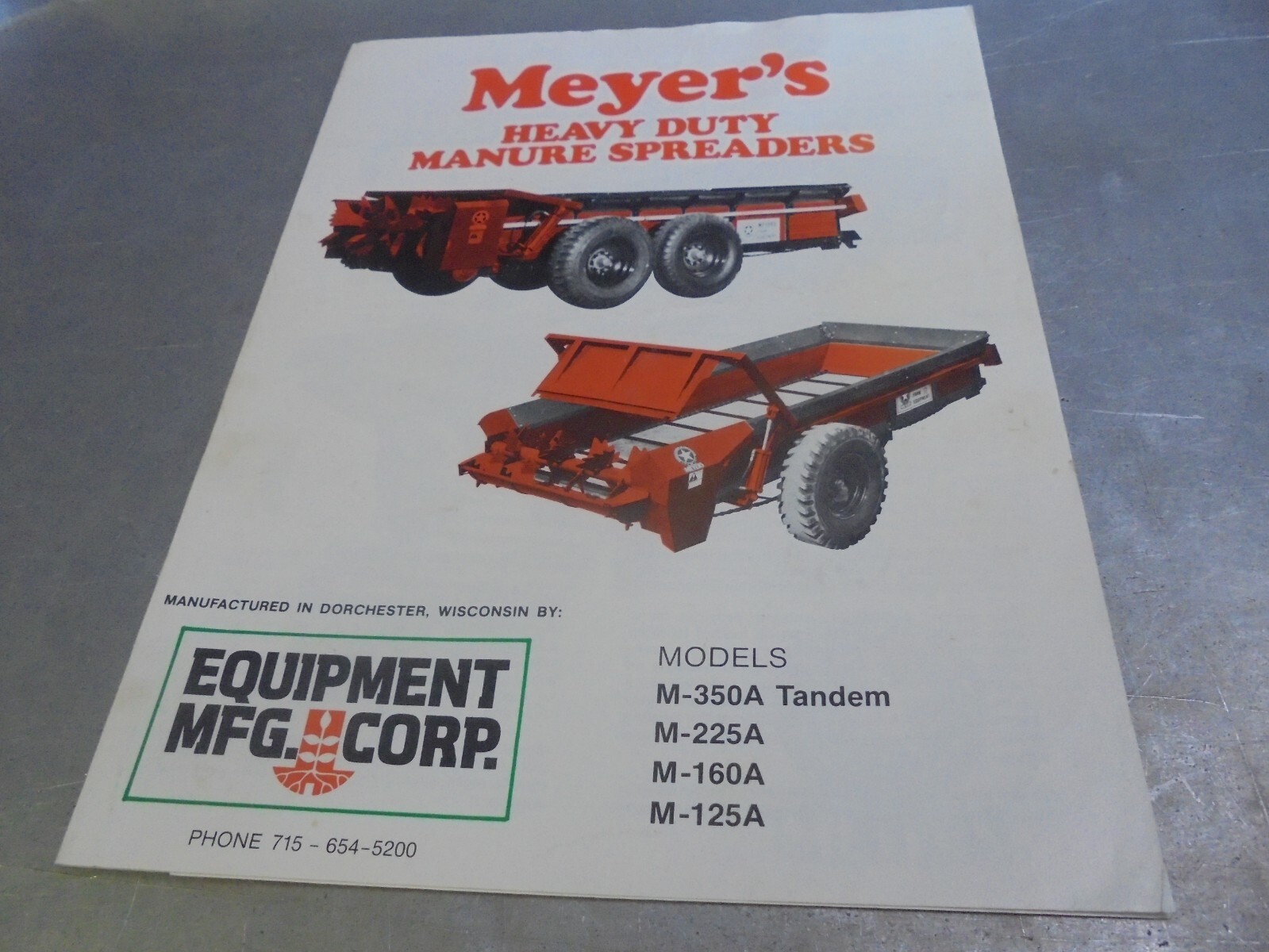 Vintage Meyer’s Heavy Duty Manure Spreaders Brochure
