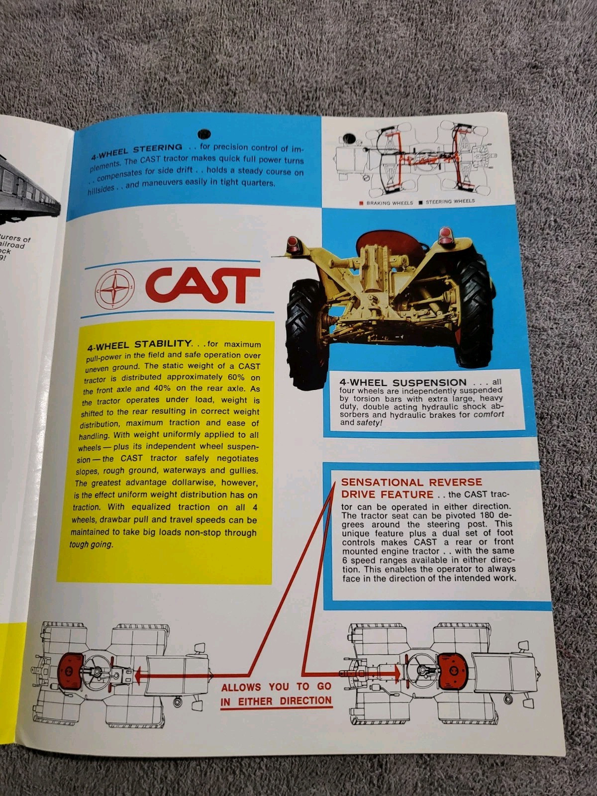 Vintage 1960’s CAST 430L RECO 4WD TRACTOR BROCHURE Slanzi Diesel Engine L-Z Co.