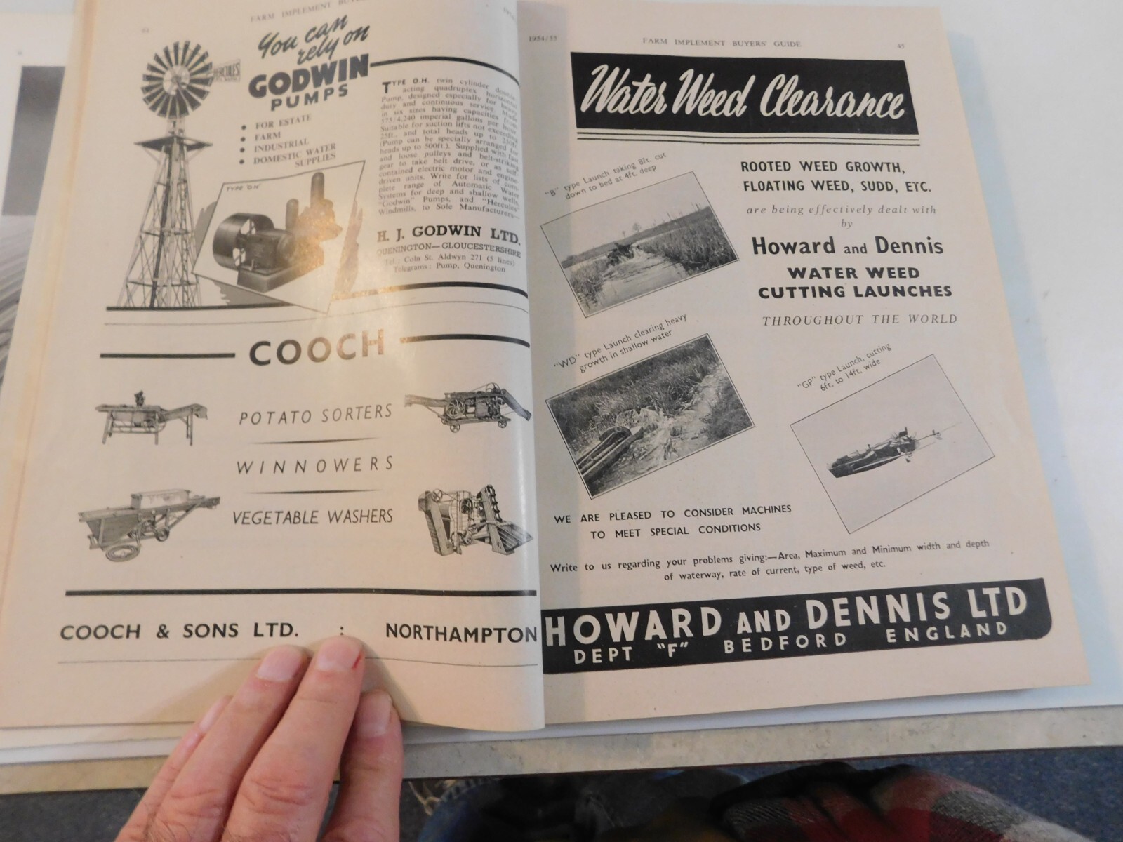 1954-55 FARM IMPLEMENT BUYER’S GUIDE ENGLAND MOWERS SWATHERS CLEANERS WINDROWERS