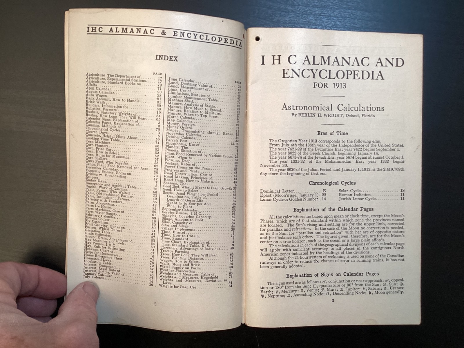 1913 INTERNATIONAL HARVESTER Lines Farmer’s ALMANAC and Encyclopedia