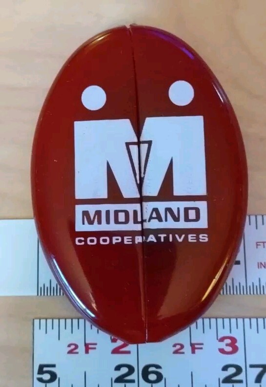 Midland Cooperatives Vintage 1970’s Red Oval Vinyl Coin Pouch