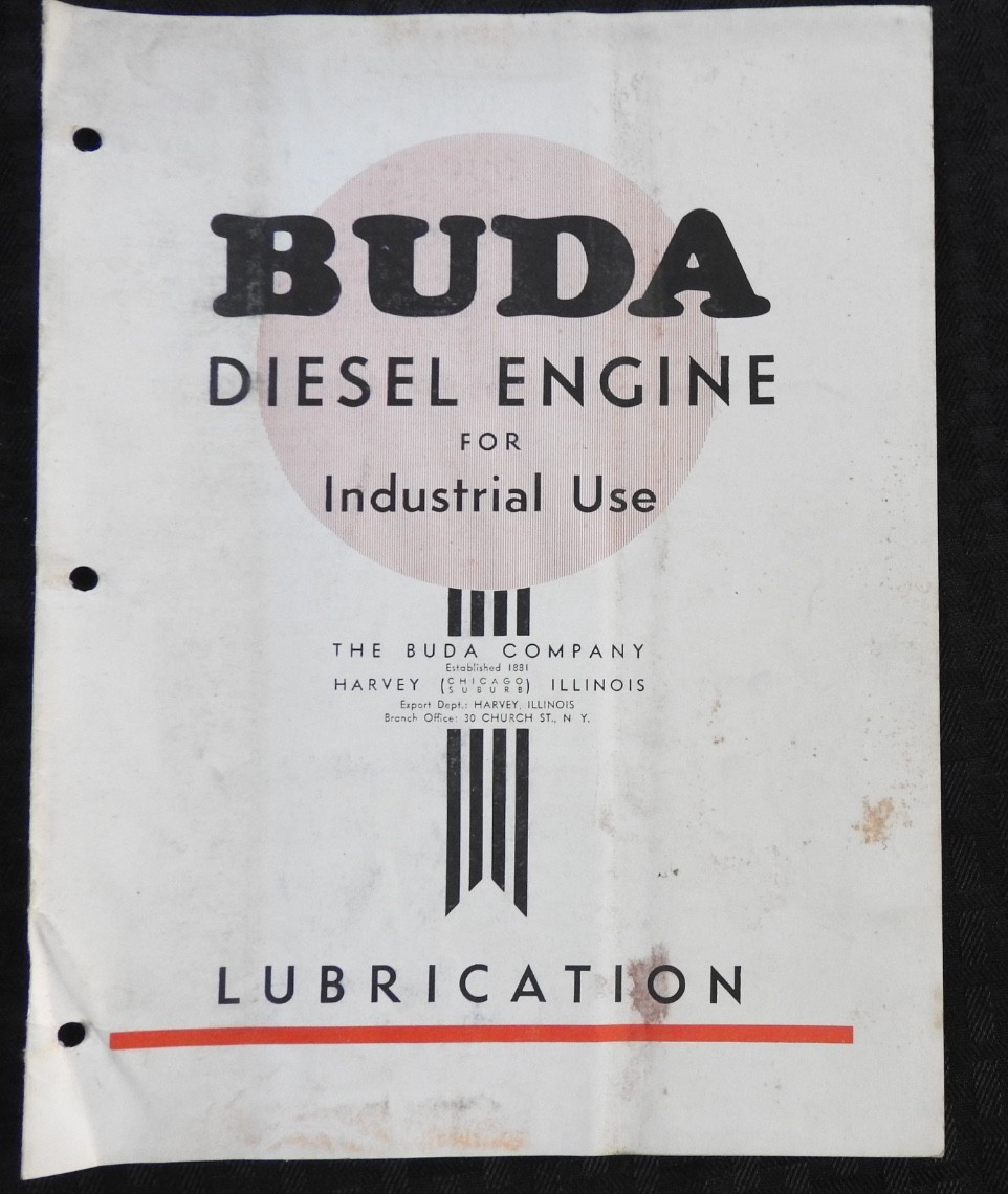 1928 Buda “Diesel Engines for Industrial Use” Lubrication Guide ORIGINAL!