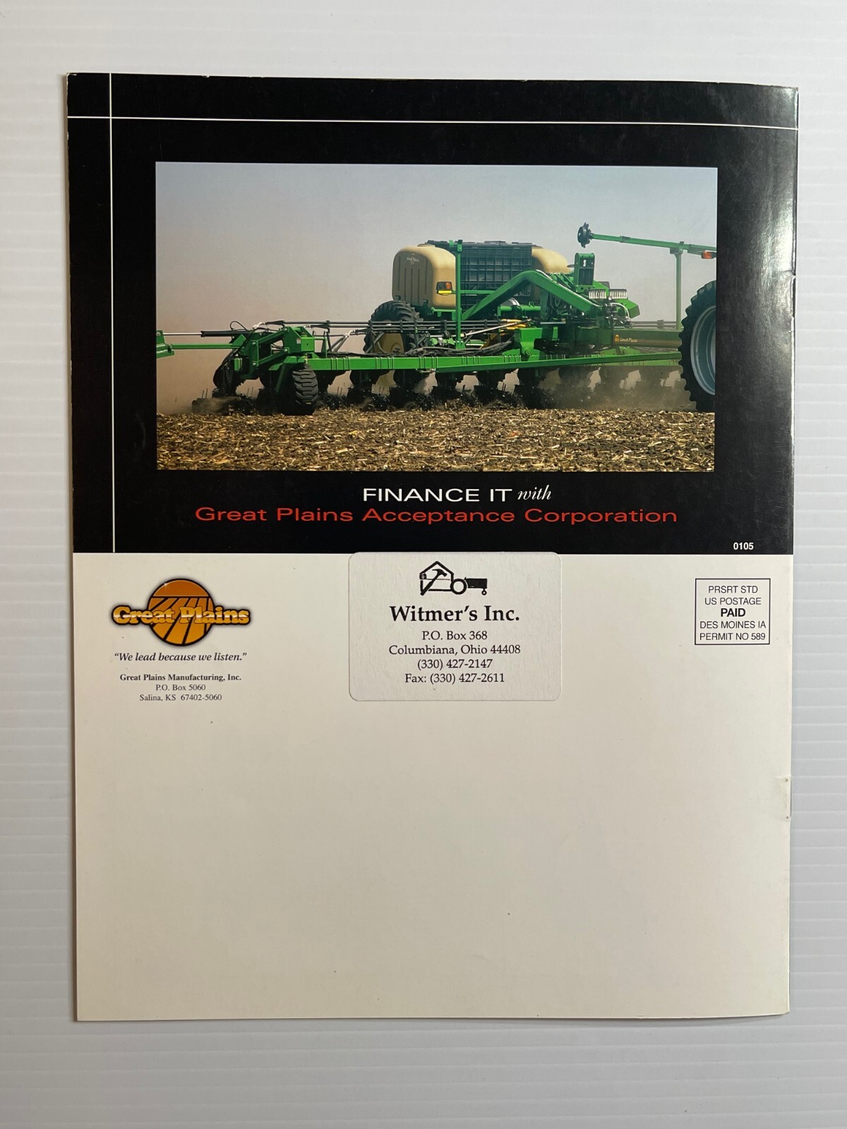 Great Plains Conservation Planting Sales Brochure 2010s (Showroom Sales Booklet)