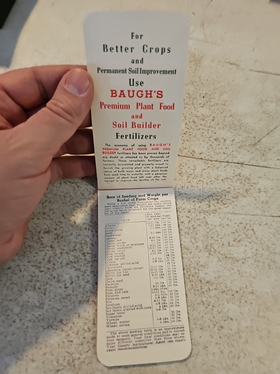 Vintage Baugh’s Premium Plant Food & Soil Builder Unused Pocket Note Pad