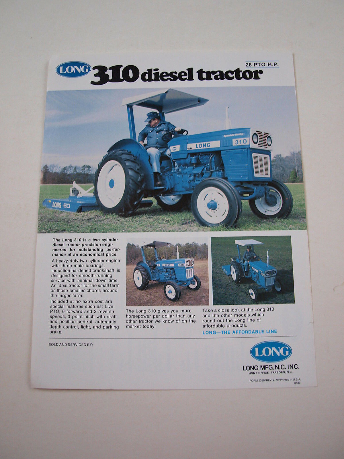 Long 310 Diesel Tractor Color Brochure, original vintage ’79, UTB Universal