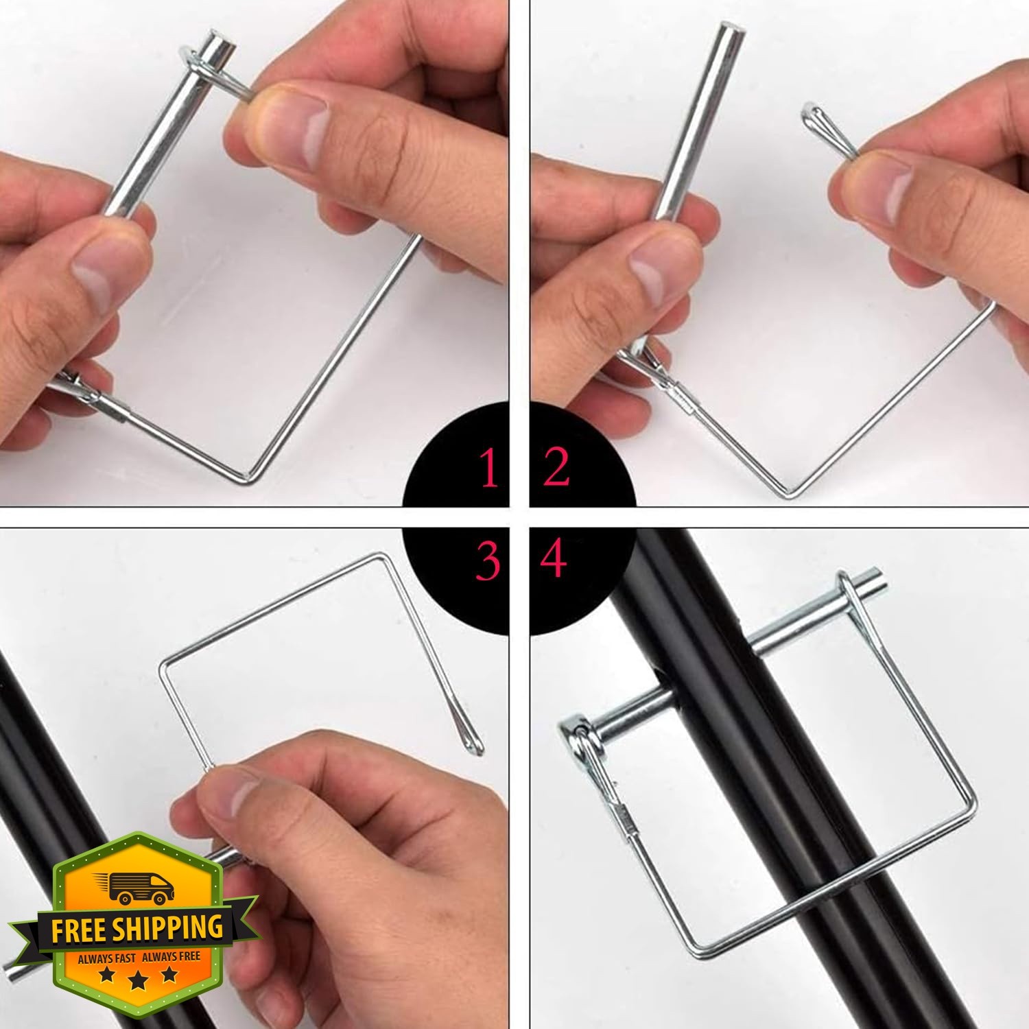 Truleego 1/4″x4″ trailer coupler pin 4 Pcs square