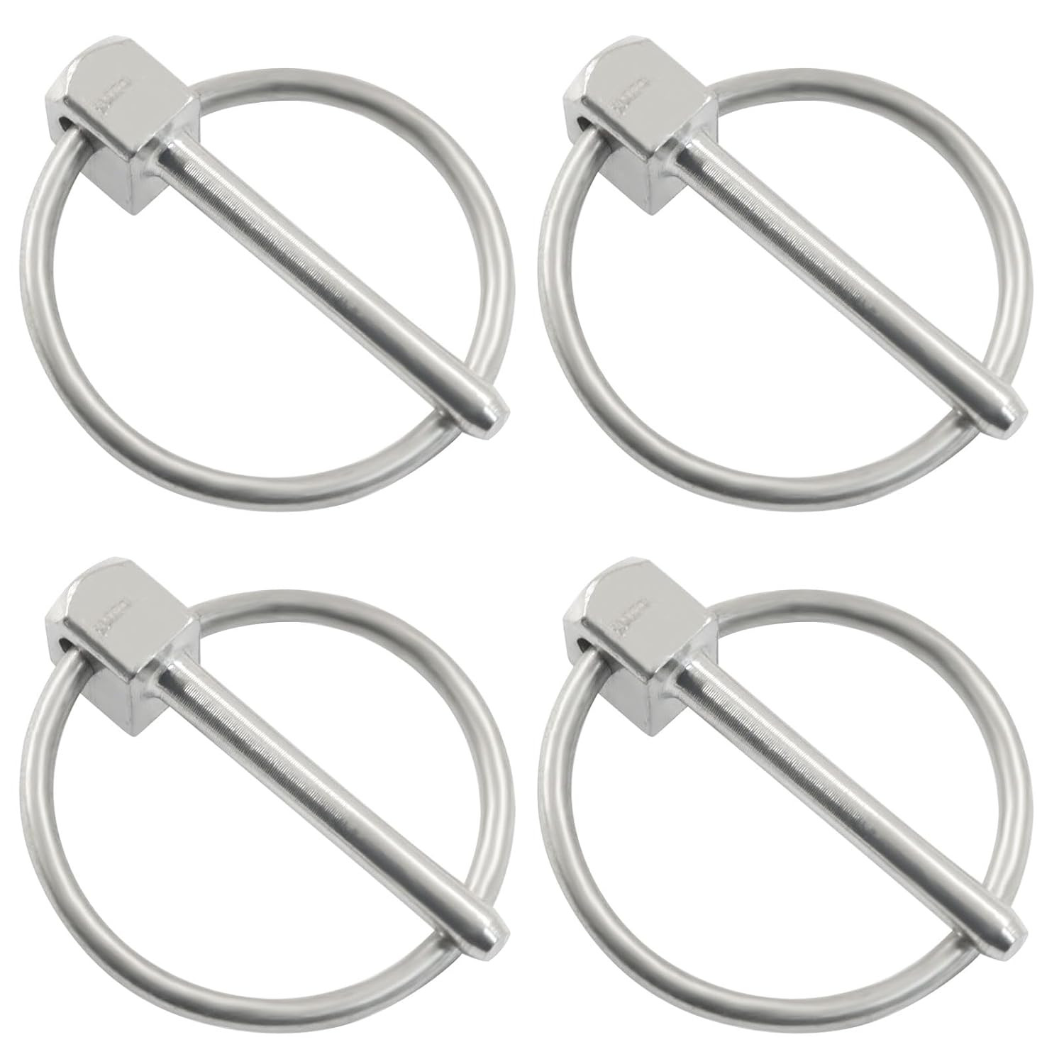 4pc 1/8″ x 1″ 304 Stainless Steel Linch Pin with Ring Heavy Duty Trailer Lynch