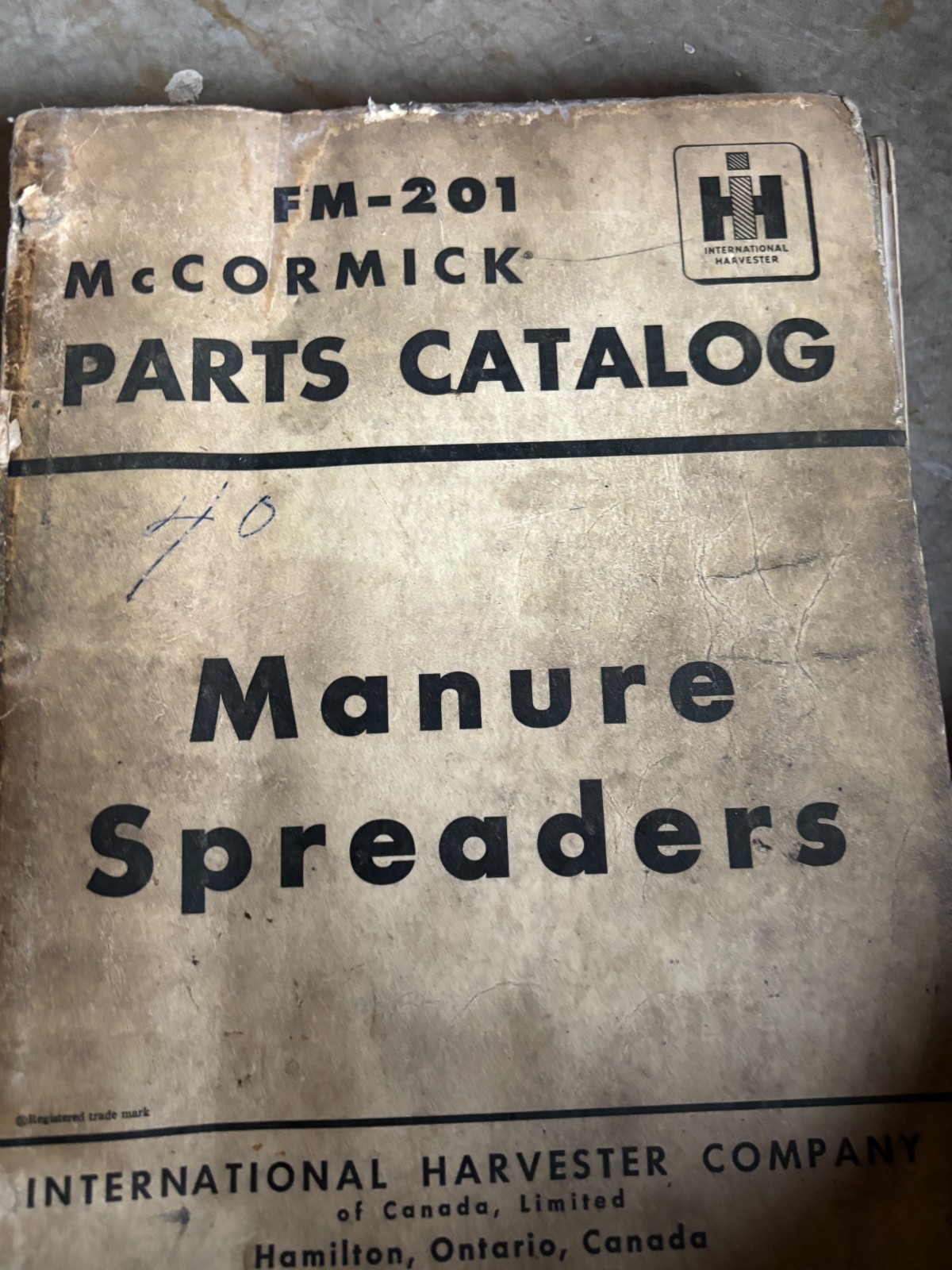 International. Harvester Manure Spreader Dealer’s Parts Book Manual AMIL26