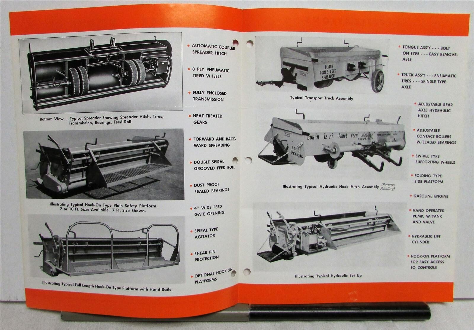1974 Burch Force Feed Spreader Construction Sales Folder