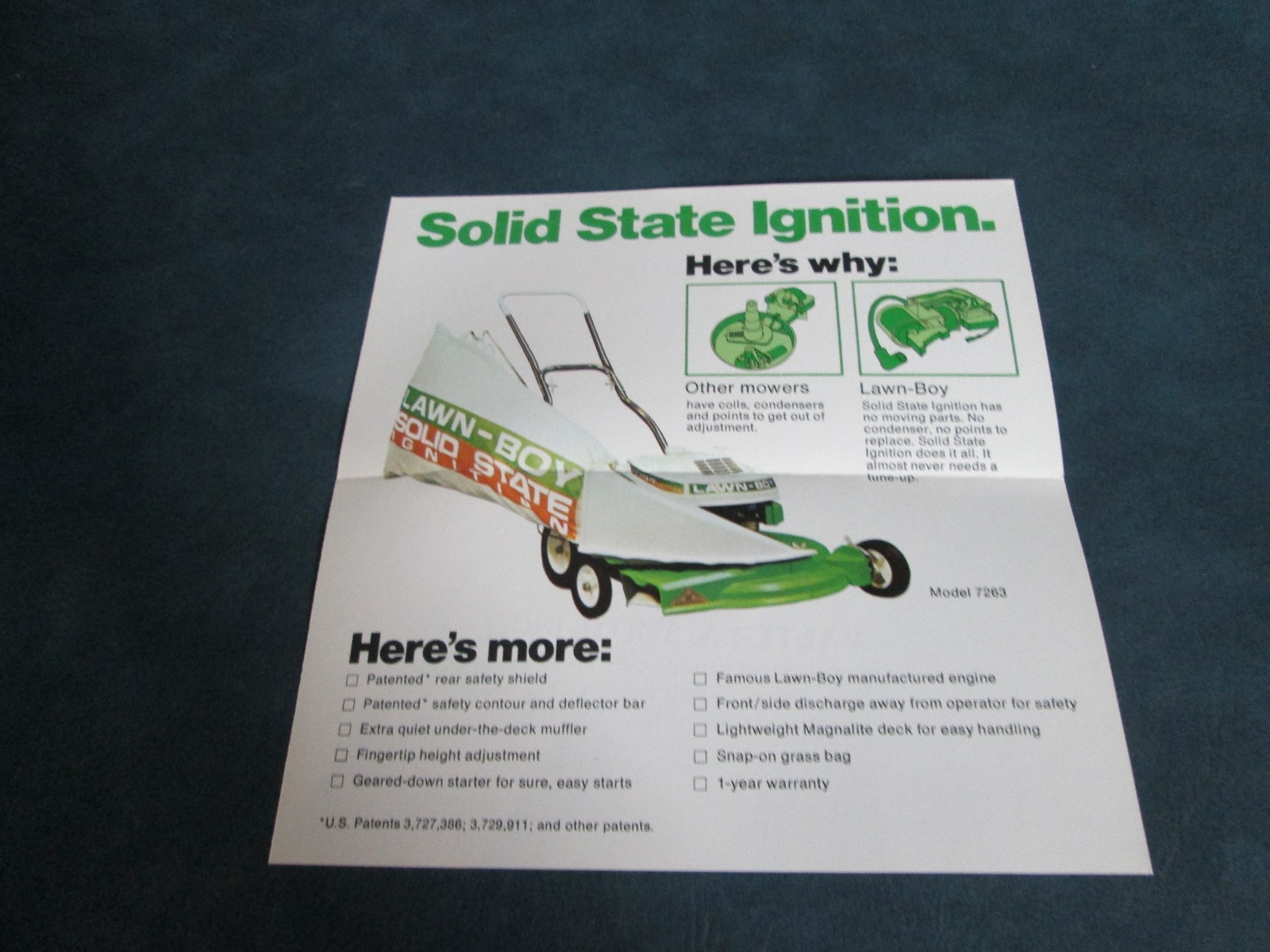 LAWN-BOY SOLID STATE IGNITION BROCHURE *** VINTAGE ORIGINAL