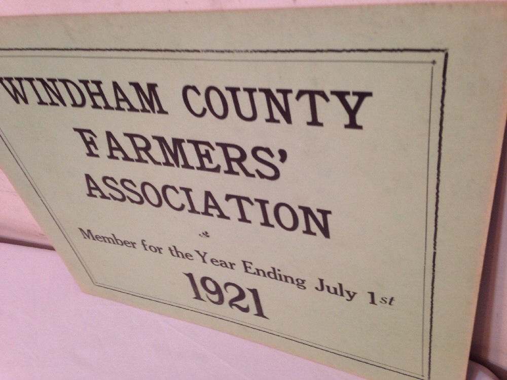 Windham County Farmers Association 1921 Members Placard Sign CT