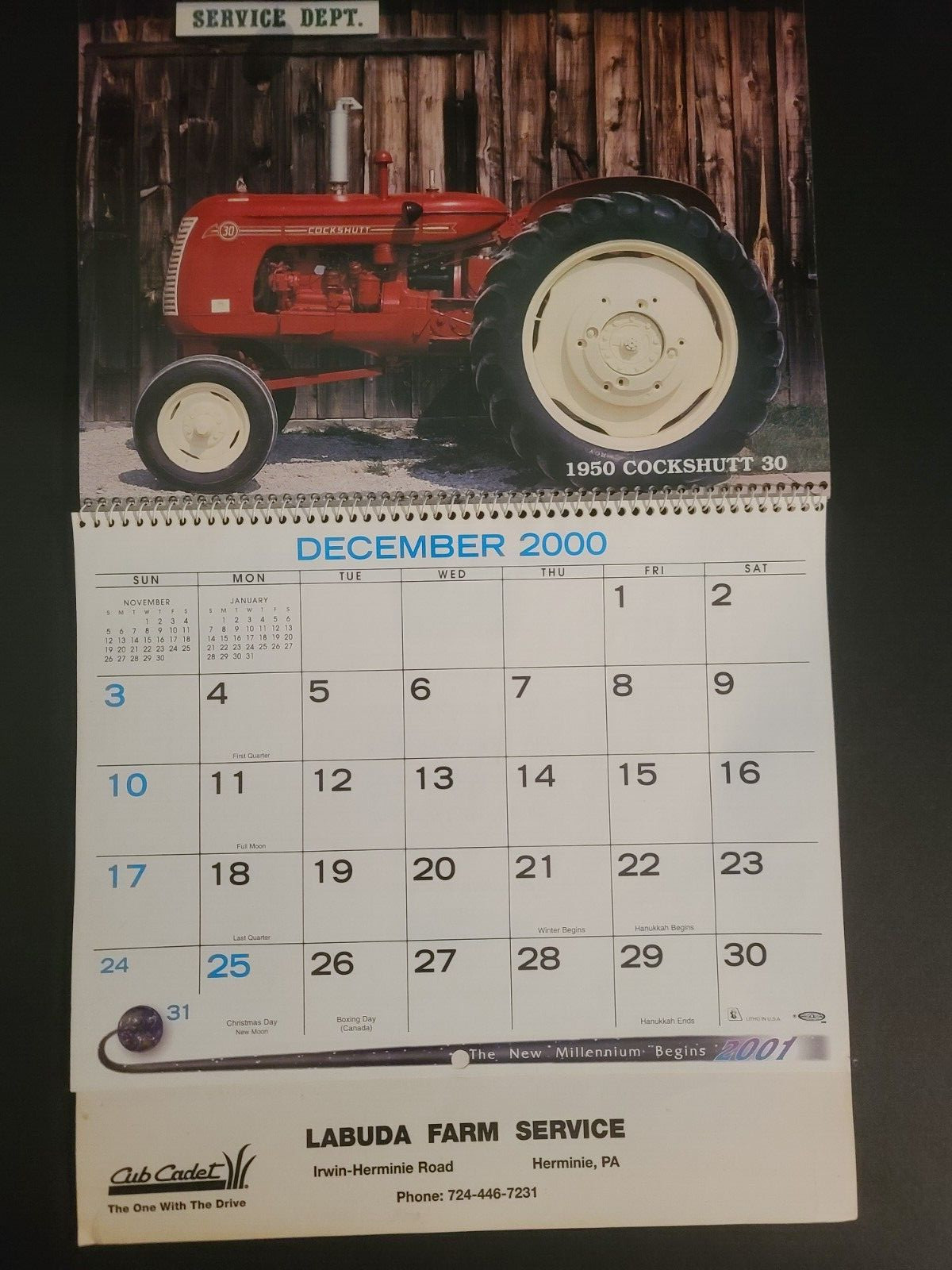 Vintage Year 2000 Labuda Farm Service Herminie Pa Classic Farm Tractors Calendar