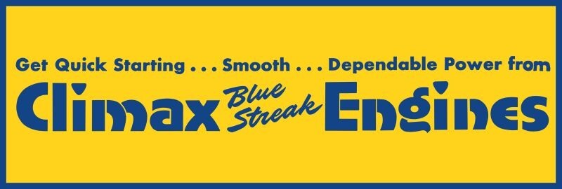Climax Blue Streak Engines NEW Metal Sign 6″x18″ Free Shipping