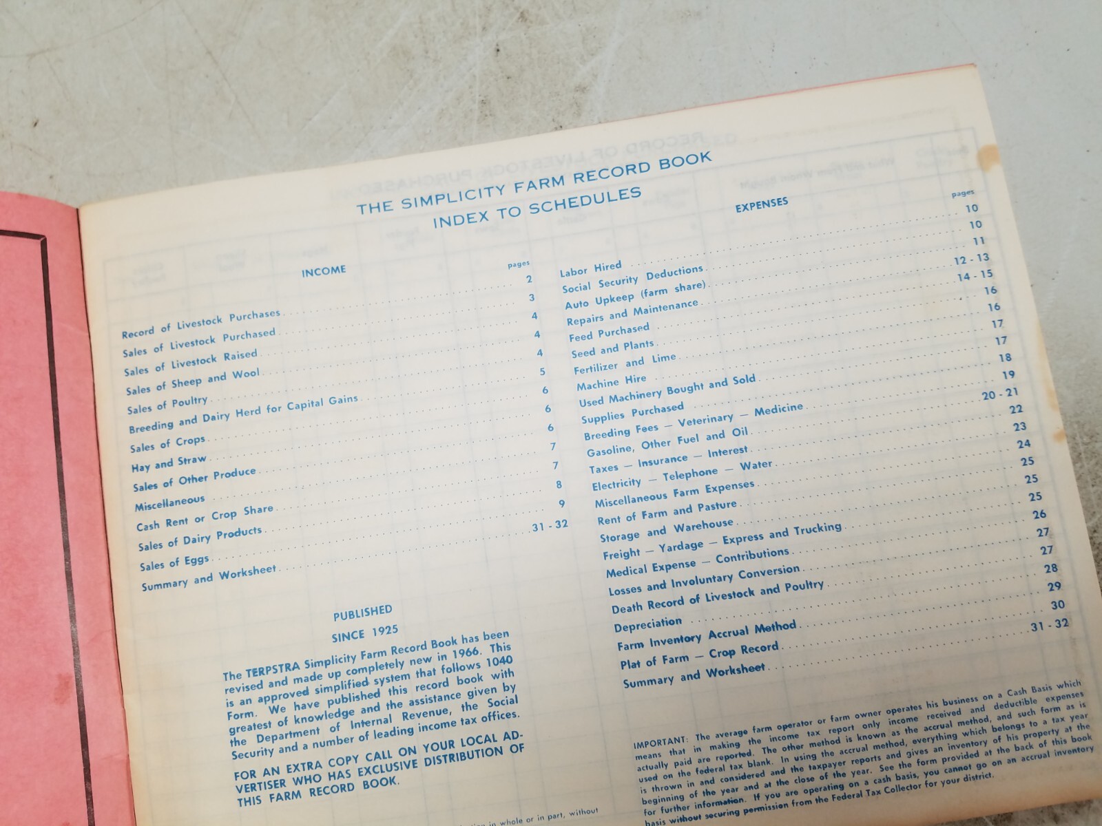 Farmer’s Co-Operative Farm Account Book 1966 (V)