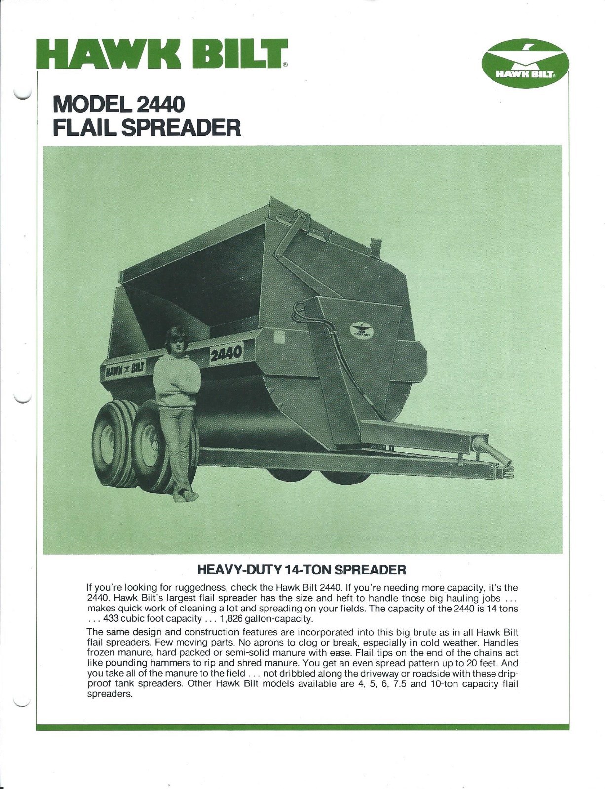 Farm Equipment Brochure – Hawk Bilt – 2440 – Flail Manure Sprader (F5220)