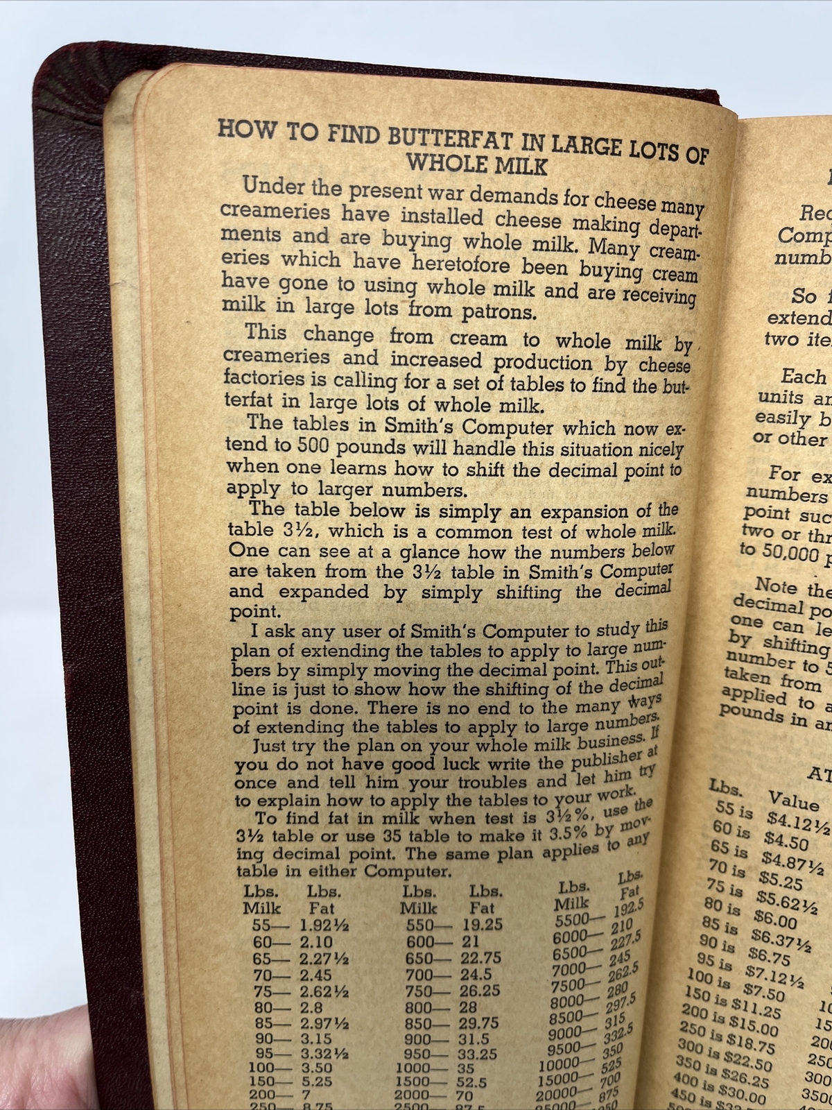 Vtg Butterfat Calculator Book 1940s Smith’s Computer Commodities