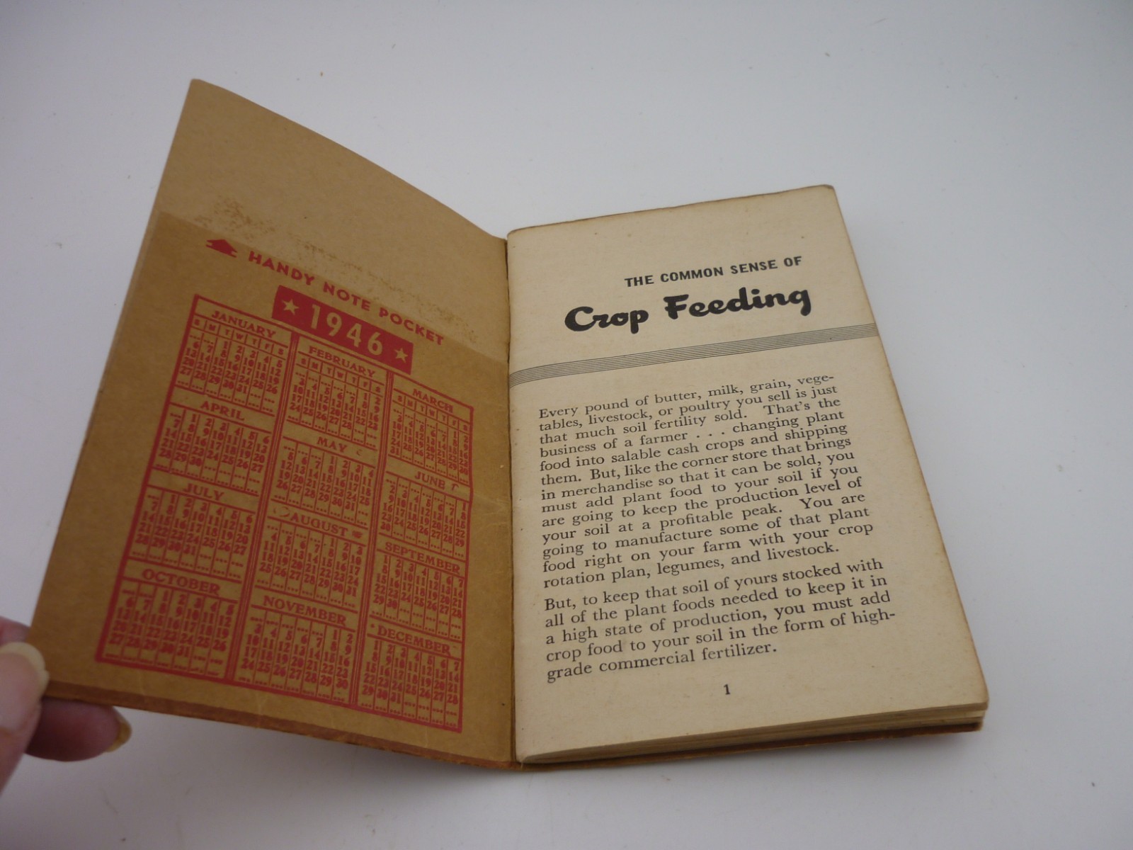 1946 Swift’s Red Steer Fertilizers Pocket Book Farm Advertising Memorandum